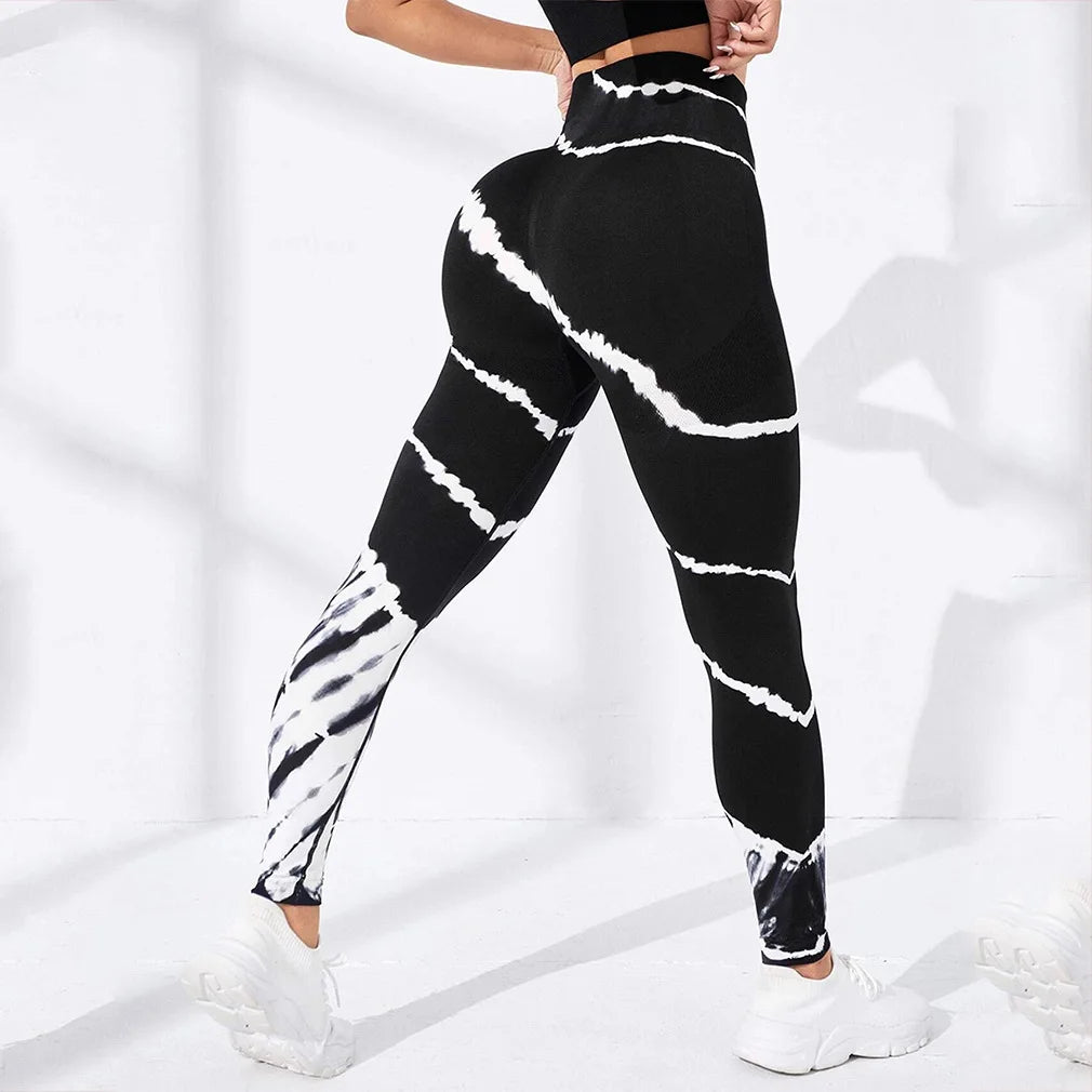 New 3D Print Tie Dye Sports Pants Women Seamless  Leggings High Waist Fitness Push Up Leggings Gym Clothing Workout Tights