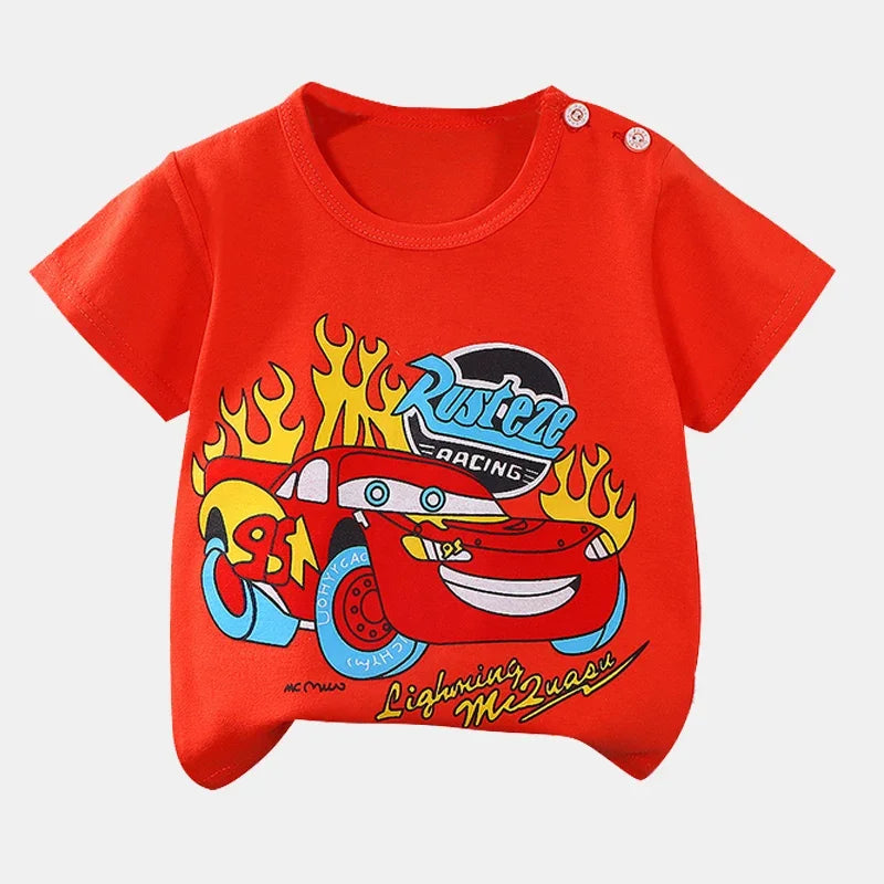 Children's Clothing T-Shirt  Kids Clothes Boys Girls Summer Cartoon Tops Short Sleeve Clothes 100% Cotton Baby Clothing