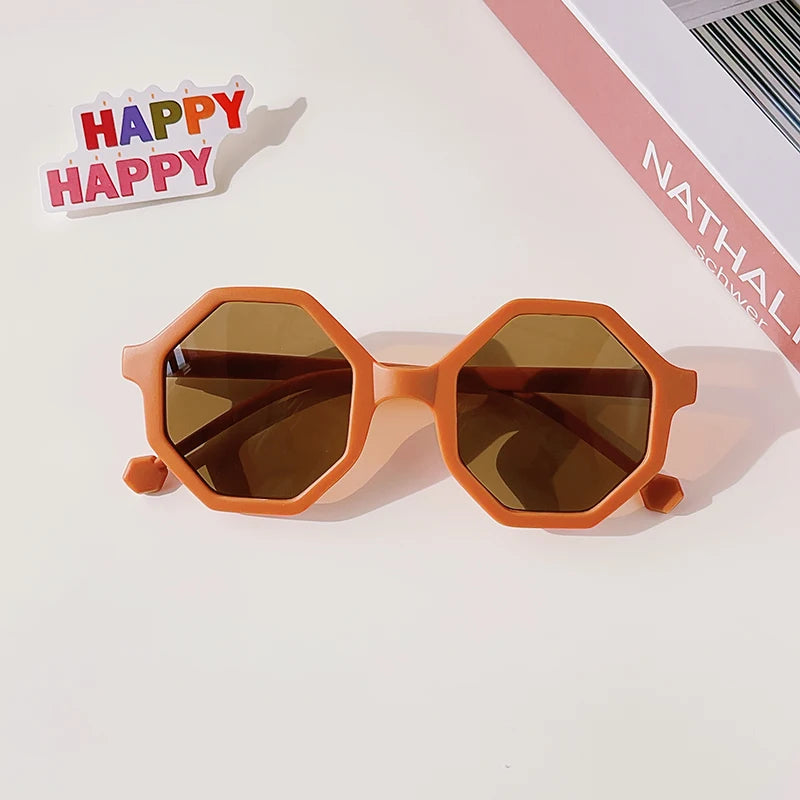 New Children Vintage Frosted Round Outdoor Sun Protection Sunglasses Baby Girls Acrylic UV400 Sunglasses Kids Fashion Glasses