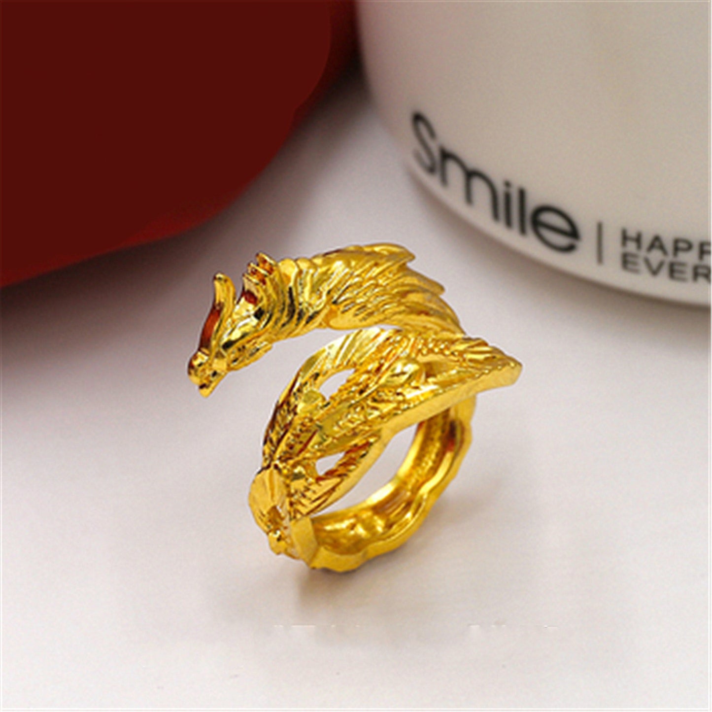 Dragon and phoenix lovers ring