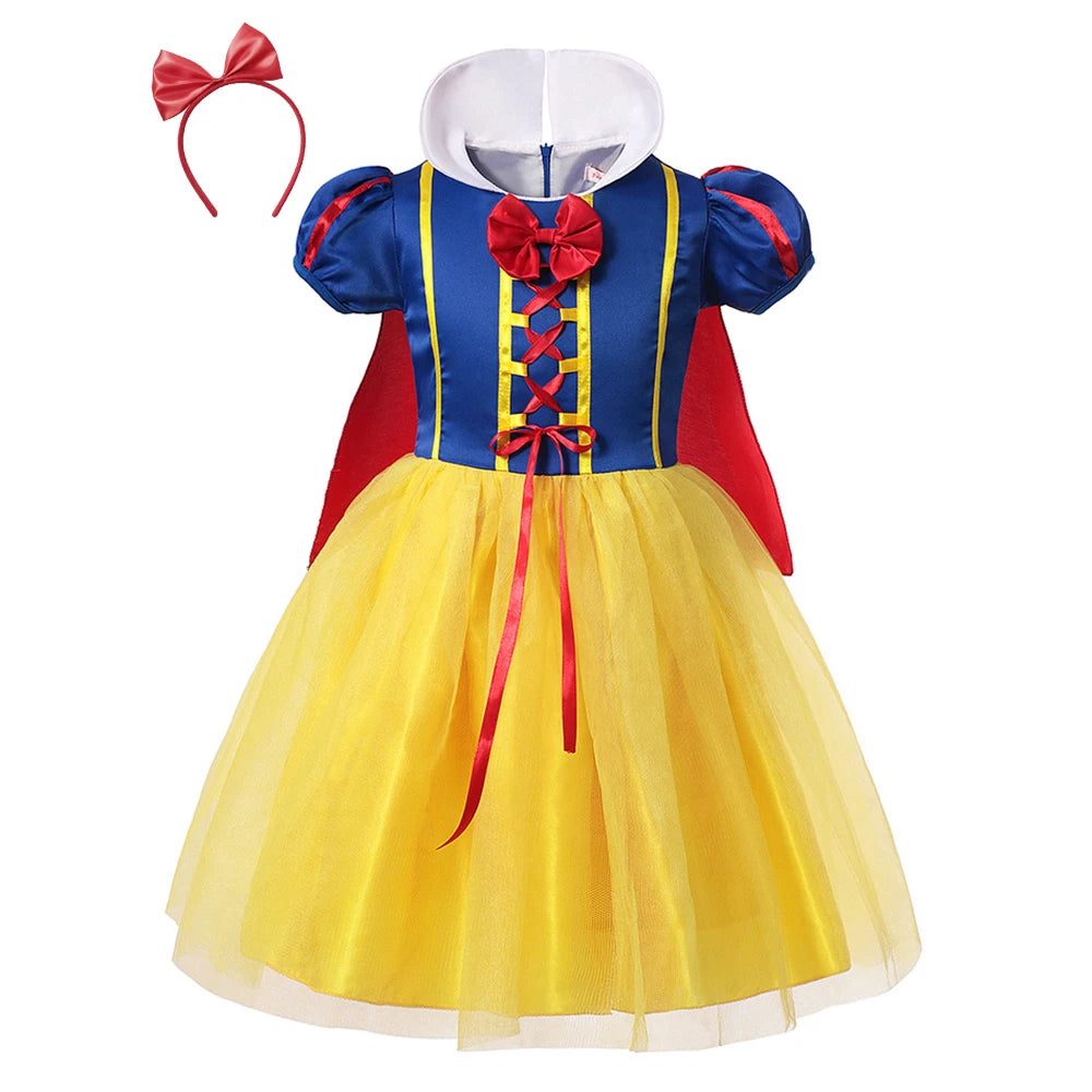 Frozen Anna Elsa Cosplay Costumes Girls Princess Rapunzel Snow White Mermaid Belle Cinderella Dress Kids Halloween Party Clothes