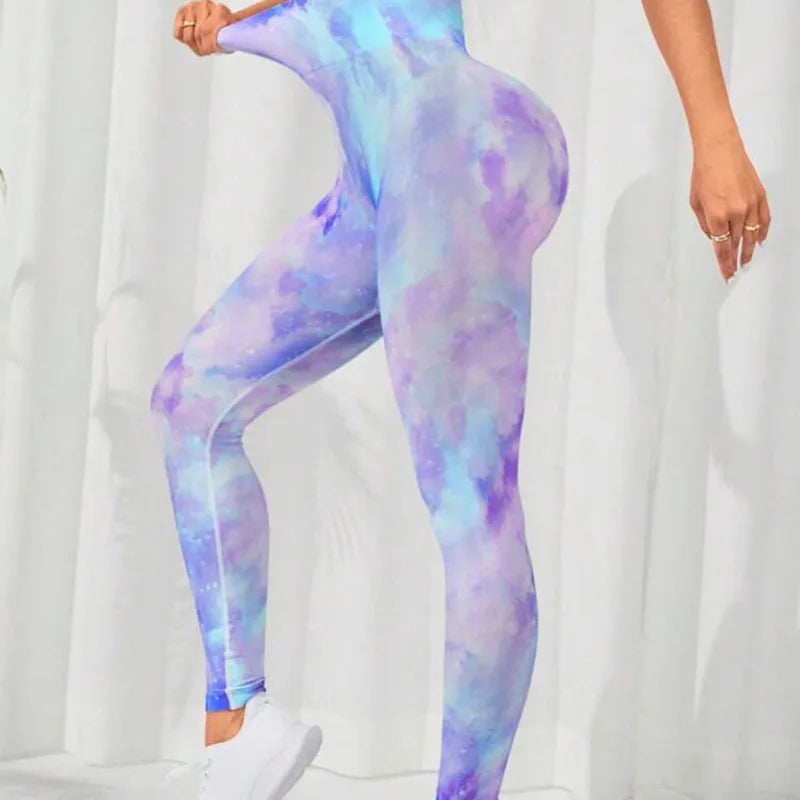 New 3D Print Tie Dye Sports Pants Women Seamless  Leggings High Waist Fitness Push Up Leggings Gym Clothing Workout Tights