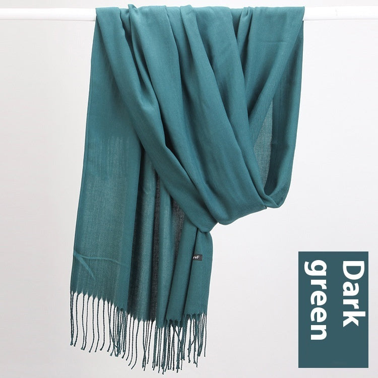 Pure Color Warm Keeping Scarf All-match Cashmere Shawl