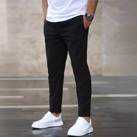 Men's Solid Color Casual Cropped Pants