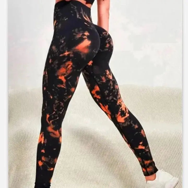 New 3D Print Tie Dye Sports Pants Women Seamless  Leggings High Waist Fitness Push Up Leggings Gym Clothing Workout Tights