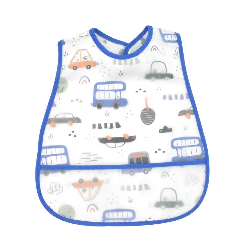 2023New Cartoon Pattern EVA Waterproof Pocket Lunch Feeding Bibs Adjustable Baby Bibs Cute Children Baby Apron Kids Burp Cloths