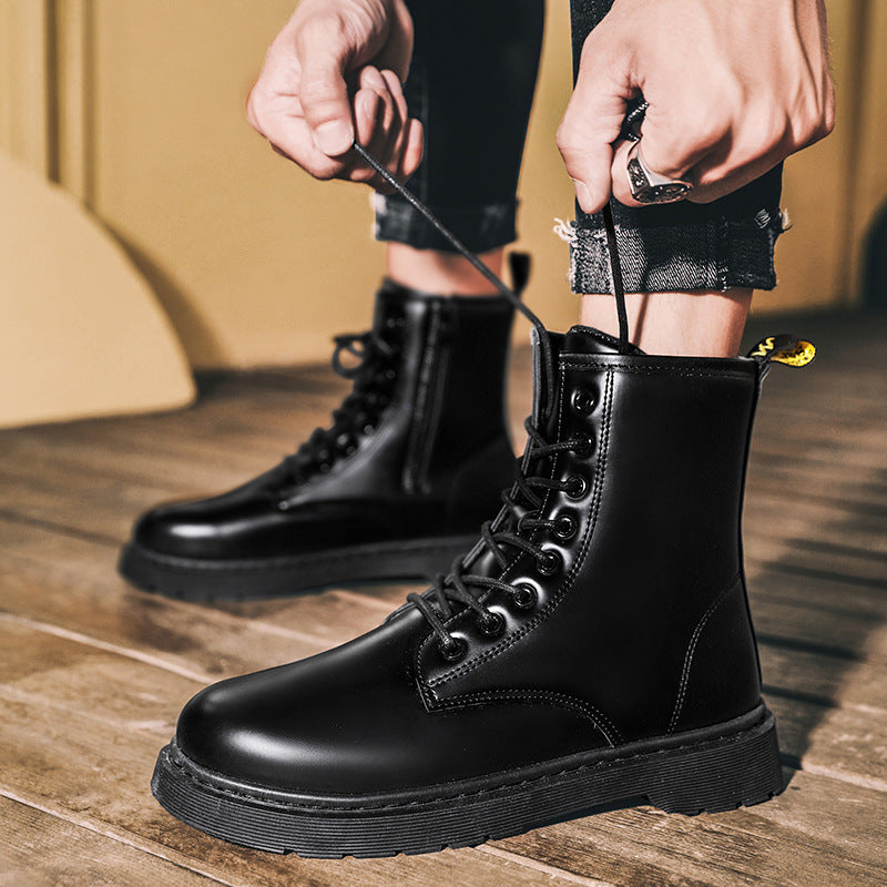 Martin Boots With Zipper Men's British Style