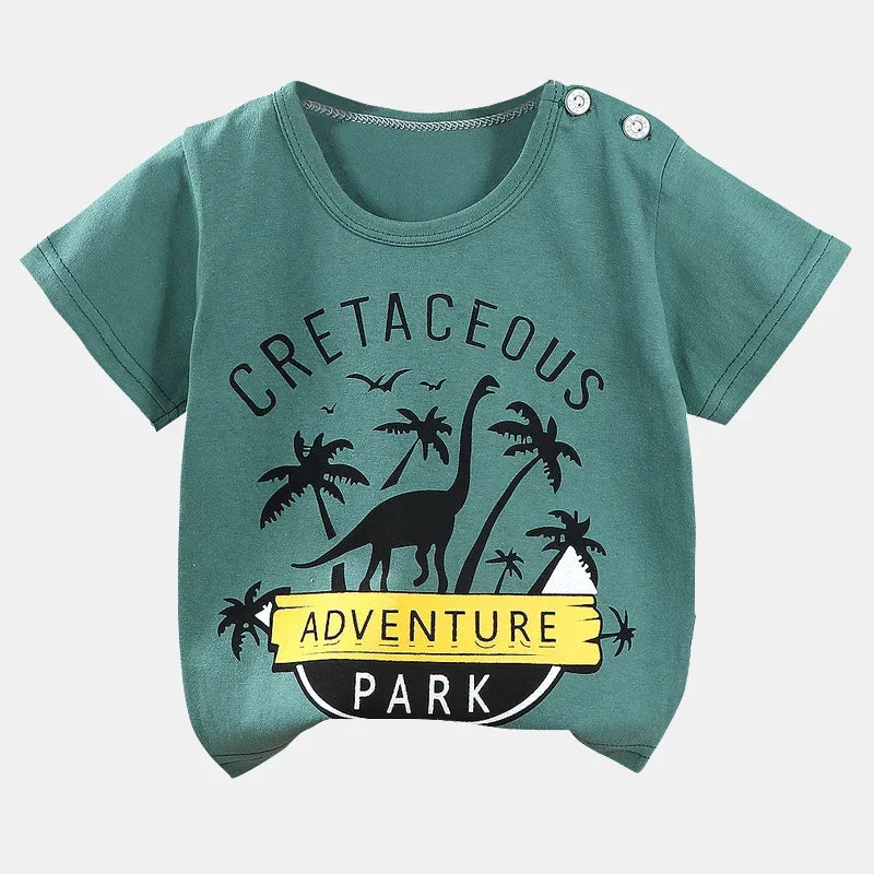 Children's Clothing T-Shirt  Kids Clothes Boys Girls Summer Cartoon Tops Short Sleeve Clothes 100% Cotton Baby Clothing