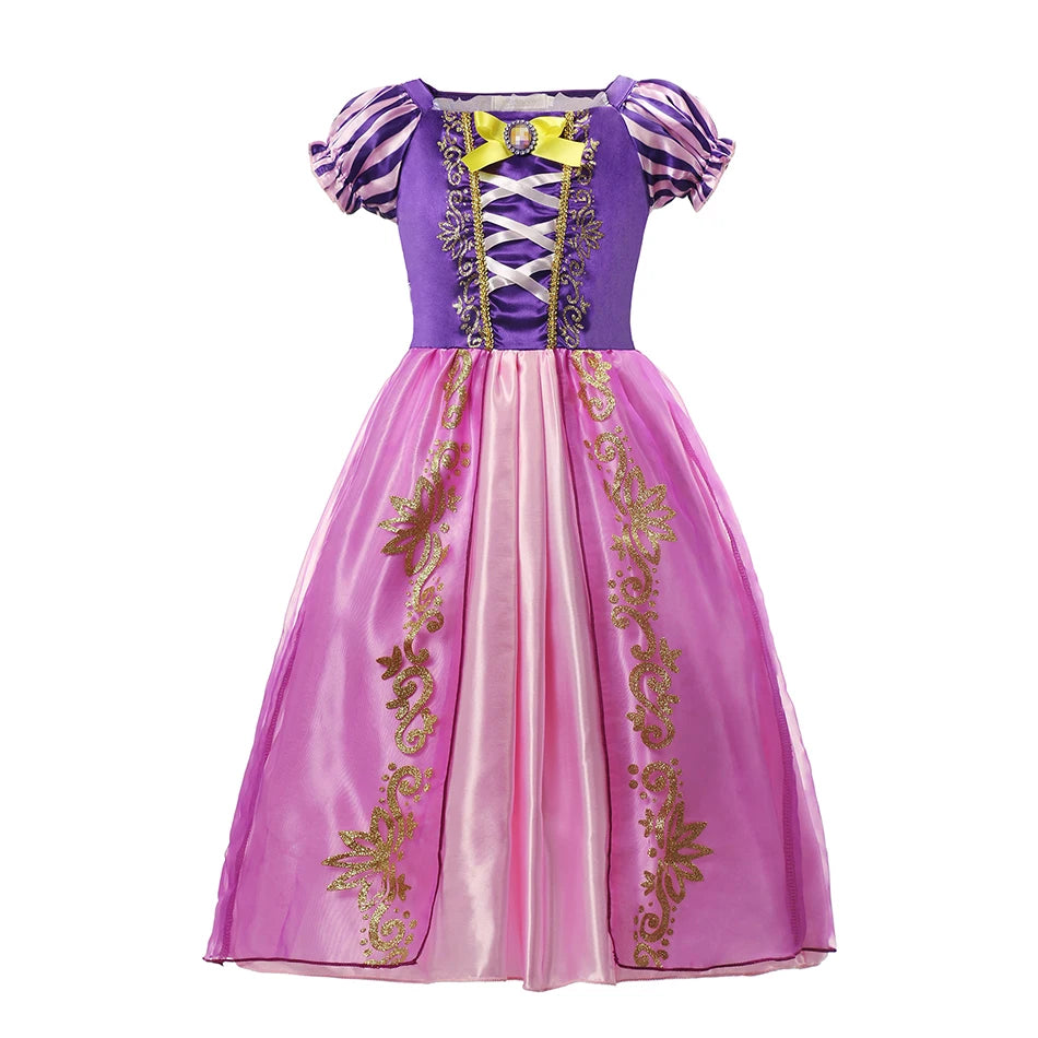 Frozen Anna Elsa Cosplay Costumes Girls Princess Rapunzel Snow White Mermaid Belle Cinderella Dress Kids Halloween Party Clothes