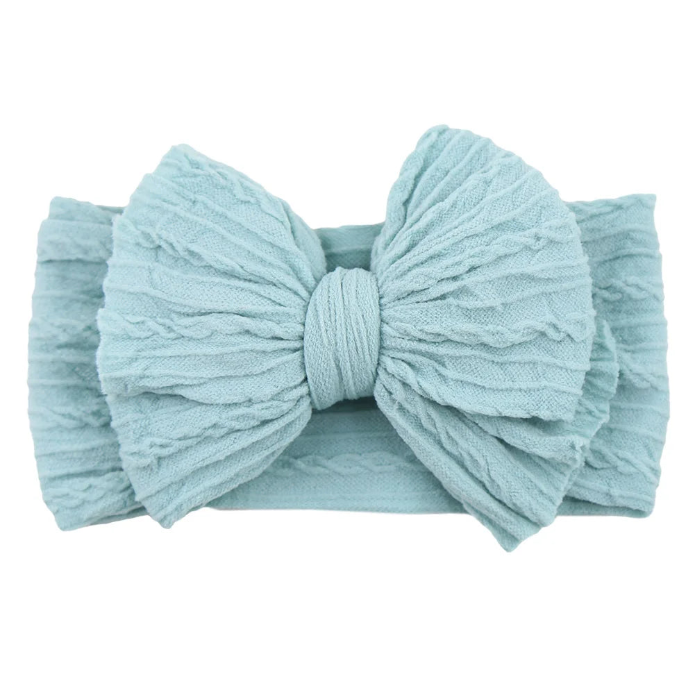 Solid Cable Bow Baby Headband for Child Nylon Layers Headwear Kids Elastic Turban Headwraps Newborn Boys Girls Hair Accessories