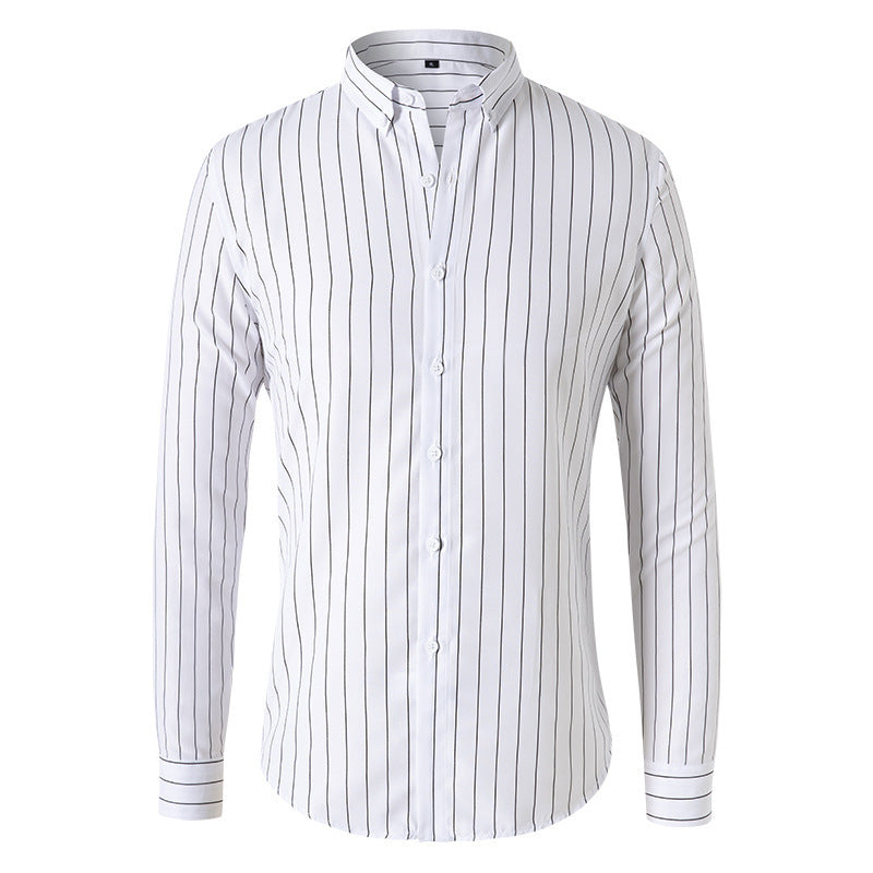 Men's Korean Style Striped Shirt Long Sleeve