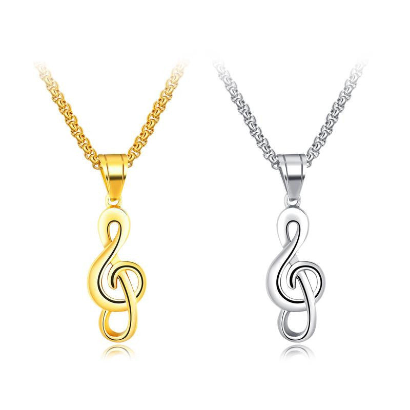 Music symbol necklace