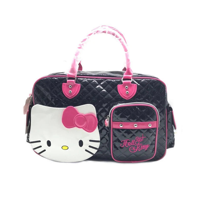 Retro Style Cartoon Sanrio Hellokitty Embroidery Pattern Women's Large Capacity Handbag New Kawaii Zipper Travel Crossbody Bag