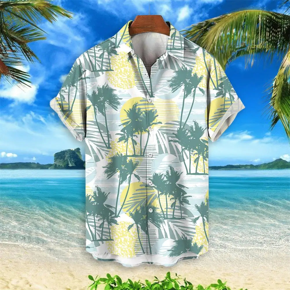 2023 Summer Animal Crane Men Hawaiian Shirt 3d Plant Shirt For Men Flower Print Plus Size Hawaiian Shirts Beach Flower Shirt 5xl