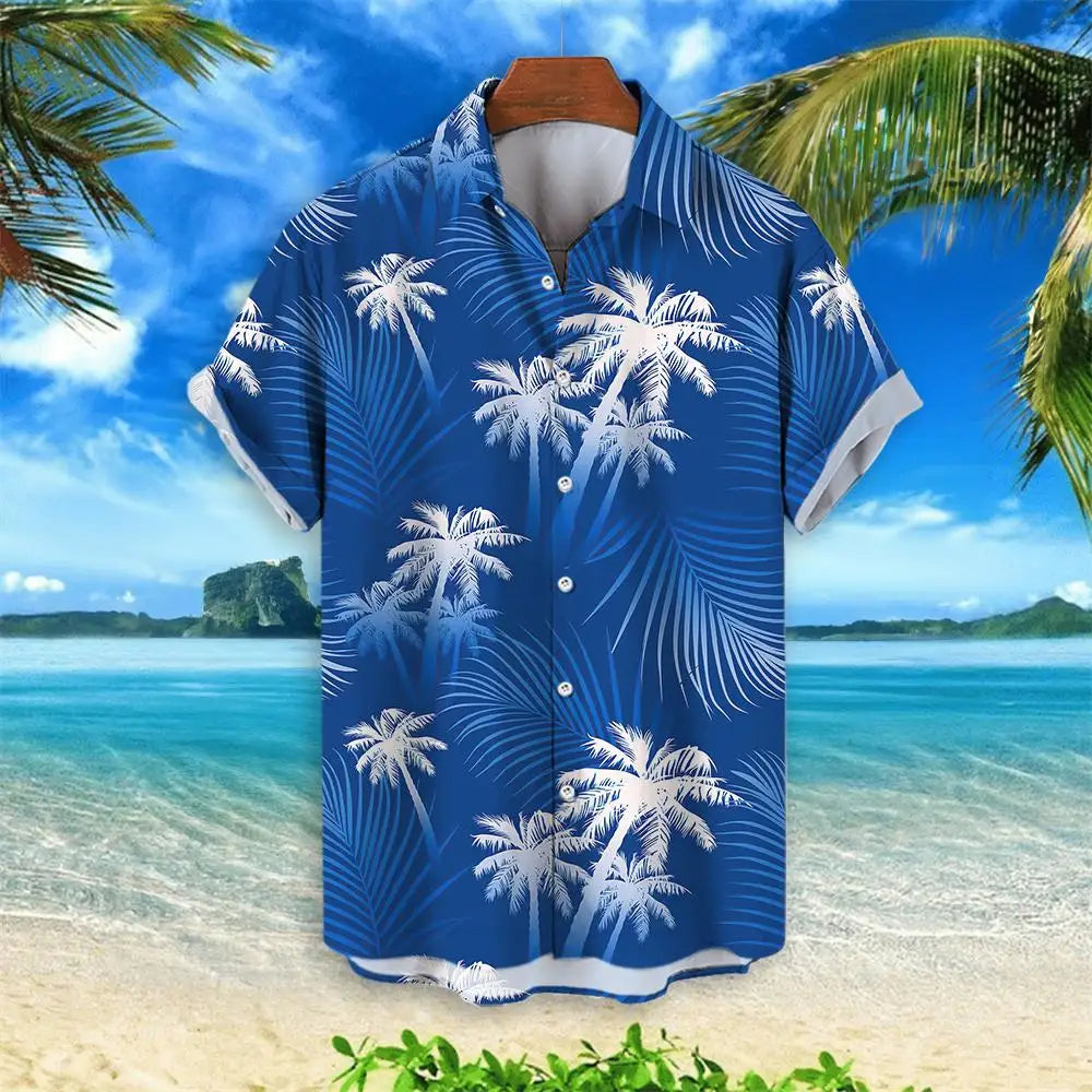 2023 Summer Animal Crane Men Hawaiian Shirt 3d Plant Shirt For Men Flower Print Plus Size Hawaiian Shirts Beach Flower Shirt 5xl