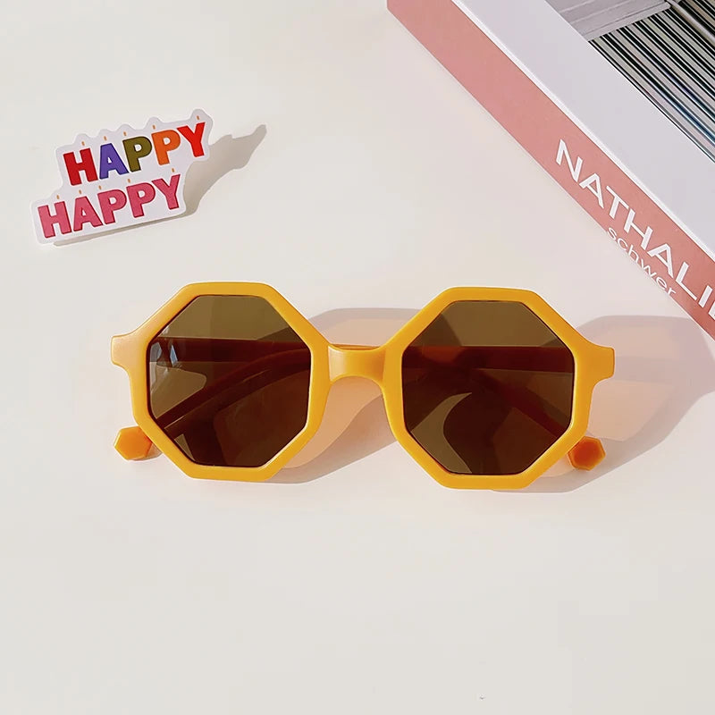 New Children Vintage Frosted Round Outdoor Sun Protection Sunglasses Baby Girls Acrylic UV400 Sunglasses Kids Fashion Glasses