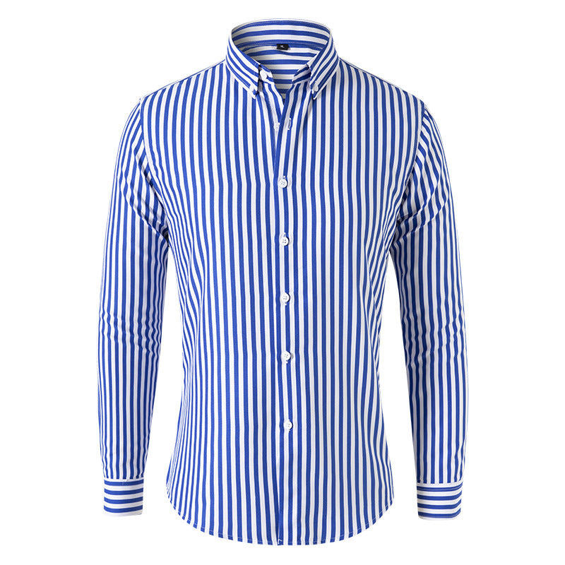 Men's Korean Style Striped Shirt Long Sleeve