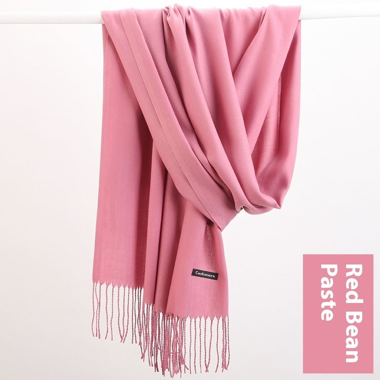 Pure Color Warm Keeping Scarf All-match Cashmere Shawl