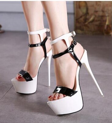 Women's Ankle Strap Erotic High Heels with Platform