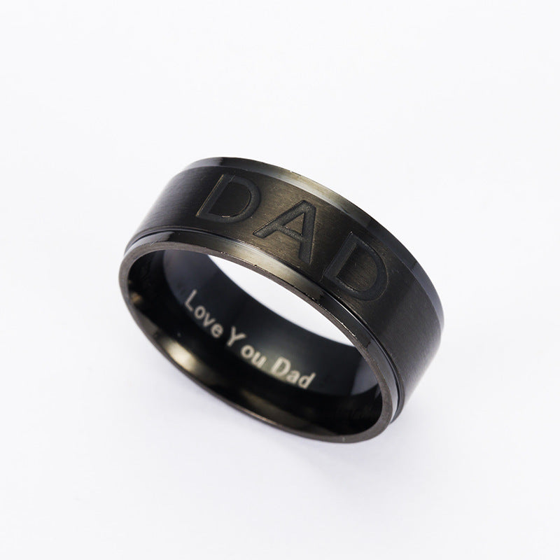 Monogram ring titanium steel ring