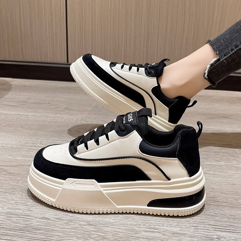 Sports And Leisure Fashion Sneakers Thick Bottom White Platform Shoes