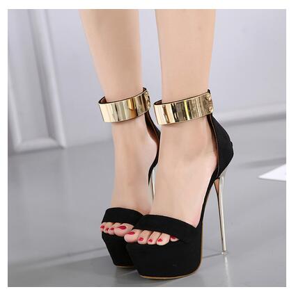 Women's Ankle Strap Erotic High Heels with Platform