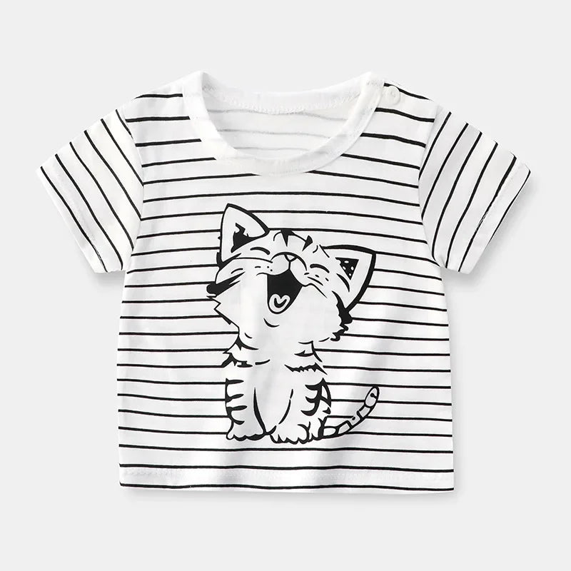 Children's Clothing T-Shirt  Kids Clothes Boys Girls Summer Cartoon Tops Short Sleeve Clothes 100% Cotton Baby Clothing