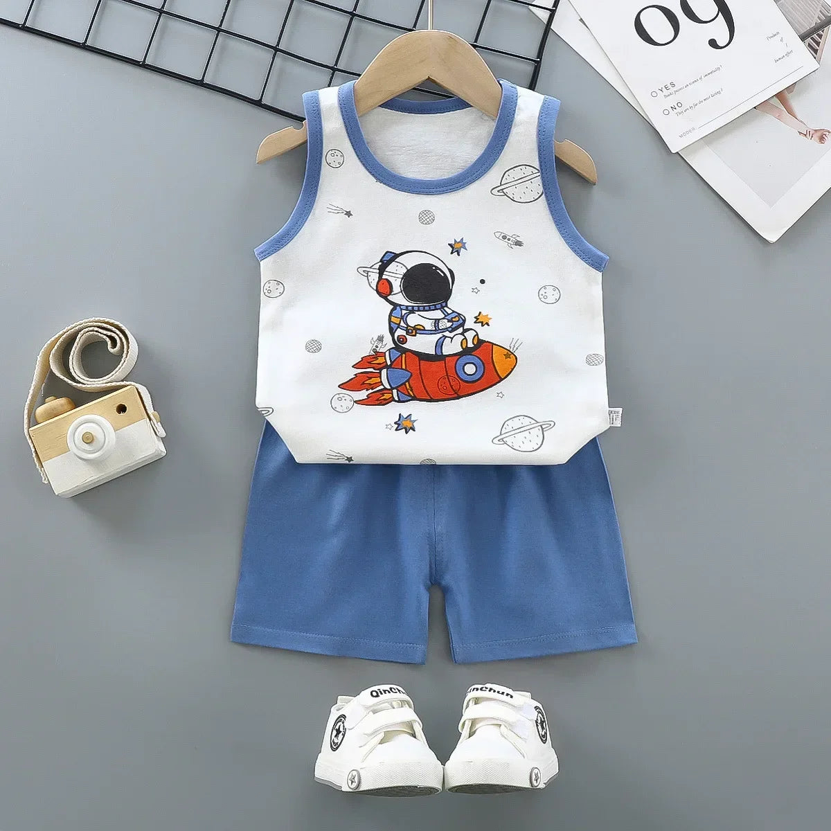 Children Sets Kids Clothes Boys Girls Vest Suit  Summer Children's Clothing baby Cotton T-Shirts Shorts Tank Top Sleeveless