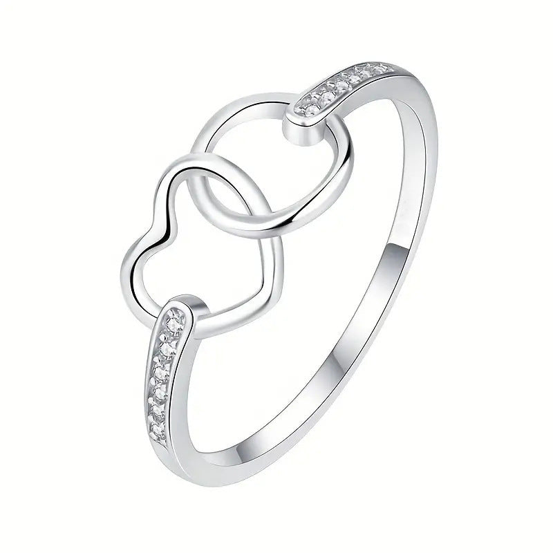 Simple Female Love Heart Ring