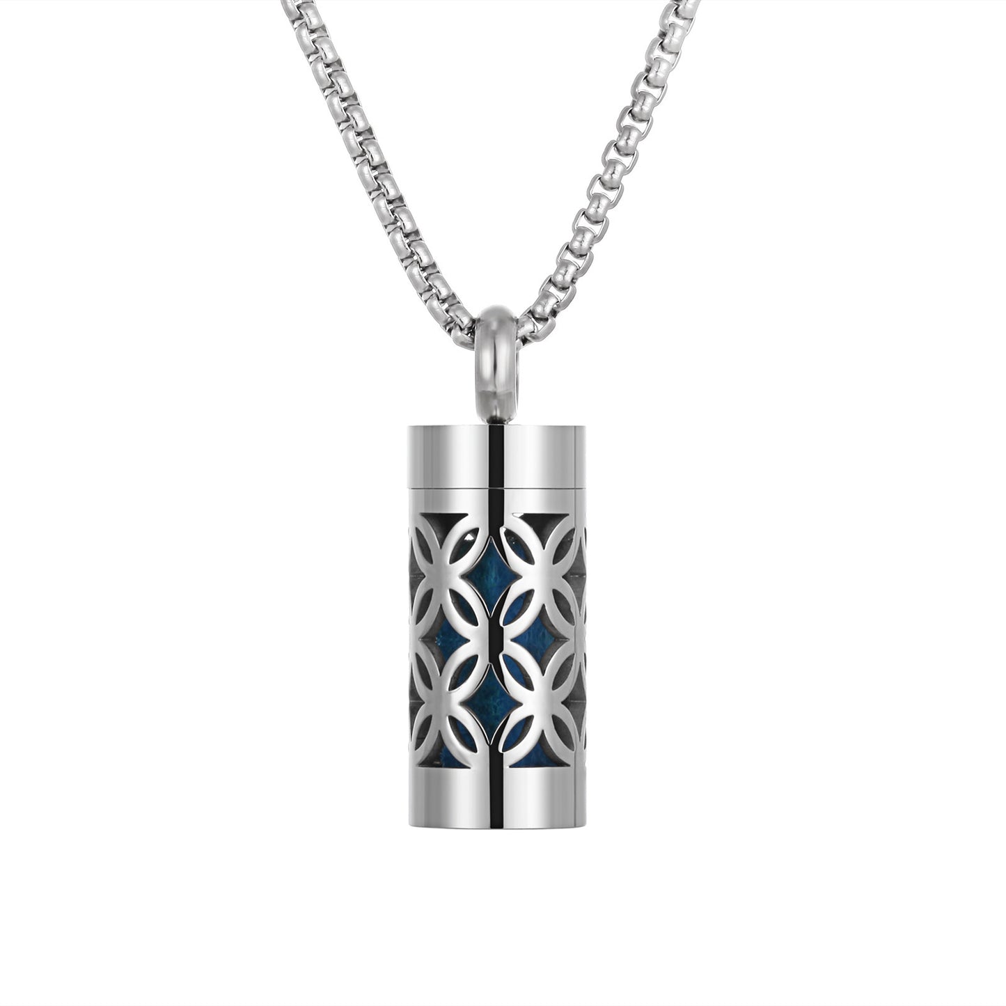 Aromatherapy Stainless Steel Pendant Cylindrical Corrugated Pendant Perfume Diffuser Hollow Perfume Necklace