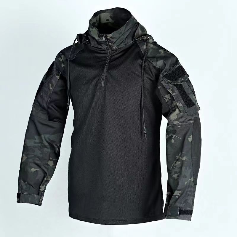 Men's Outdoor Camouflage Clothing Breathable Multi-functional Long-sleeved Top