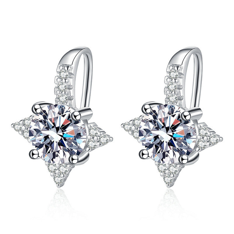 Female Light Luxury Temperament Octagonal Star Earrings