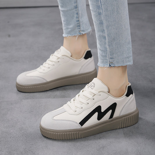 Women's Flat Sneakers Leather Platform Sports