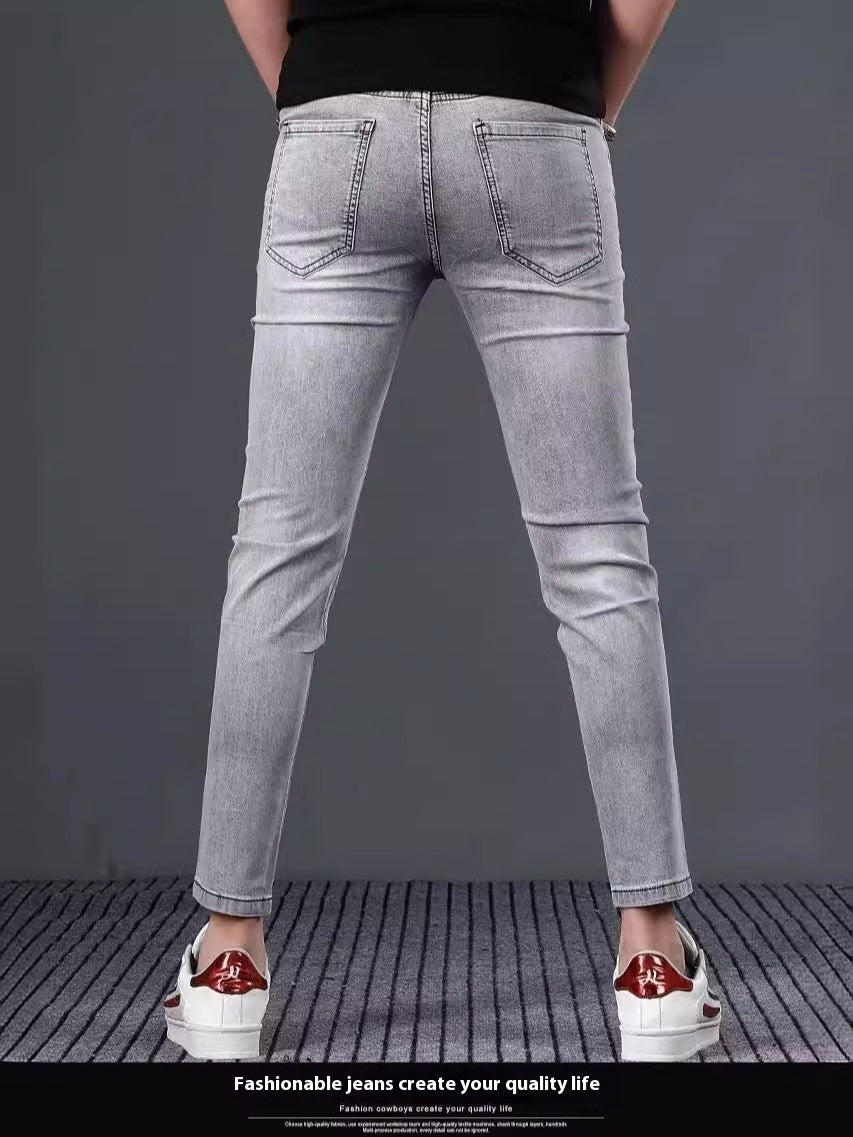 Stretch Slim Fit Elastic Ankle-length Pants Skinny Pants Spring And Summer Jeans