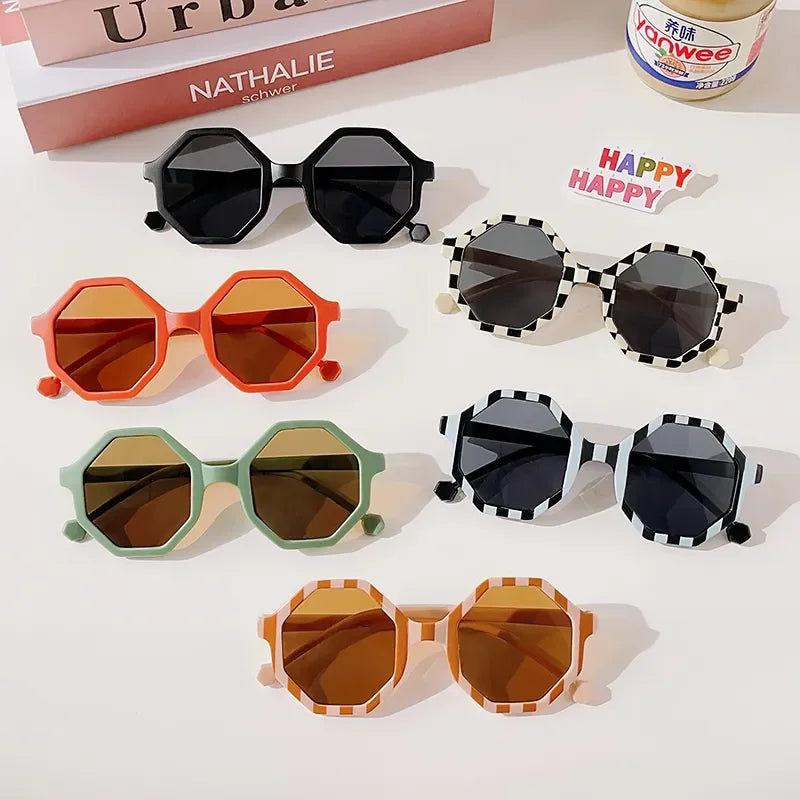 New Children Vintage Frosted Round Outdoor Sun Protection Sunglasses Baby Girls Acrylic UV400 Sunglasses Kids Fashion Glasses