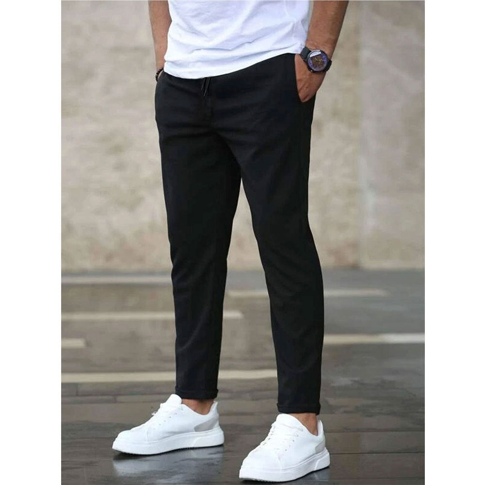 Men's Solid Color Casual Cropped Pants