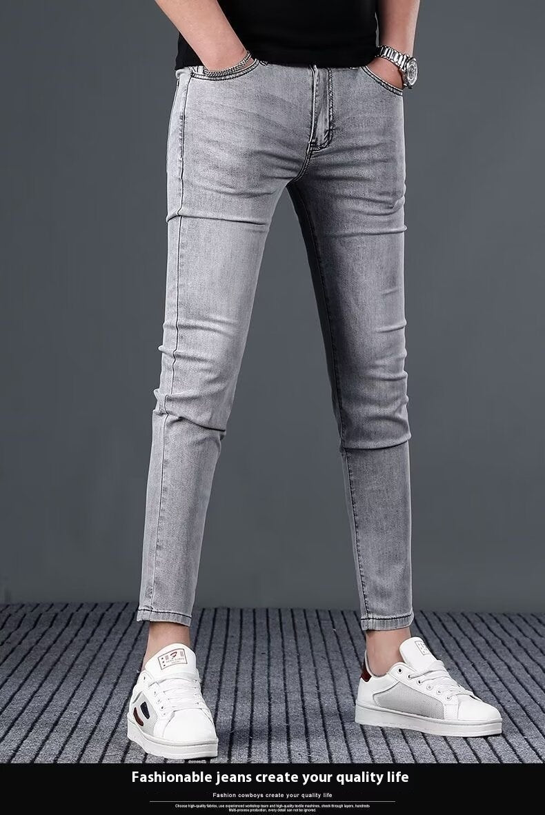 Stretch Slim Fit Elastic Ankle-length Pants Skinny Pants Spring And Summer Jeans