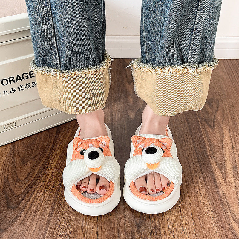 Breathable Cotton Linen Slippers For Spring And Autumn Interior Home