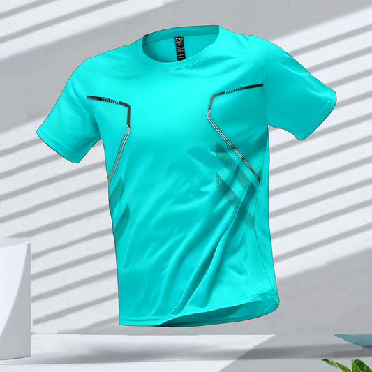 Men's T-shirts Sports Running T-shirt Color Block Men Quick-drying Breathable Short Sleeve Round Neck Active Tee Outdoor Workout