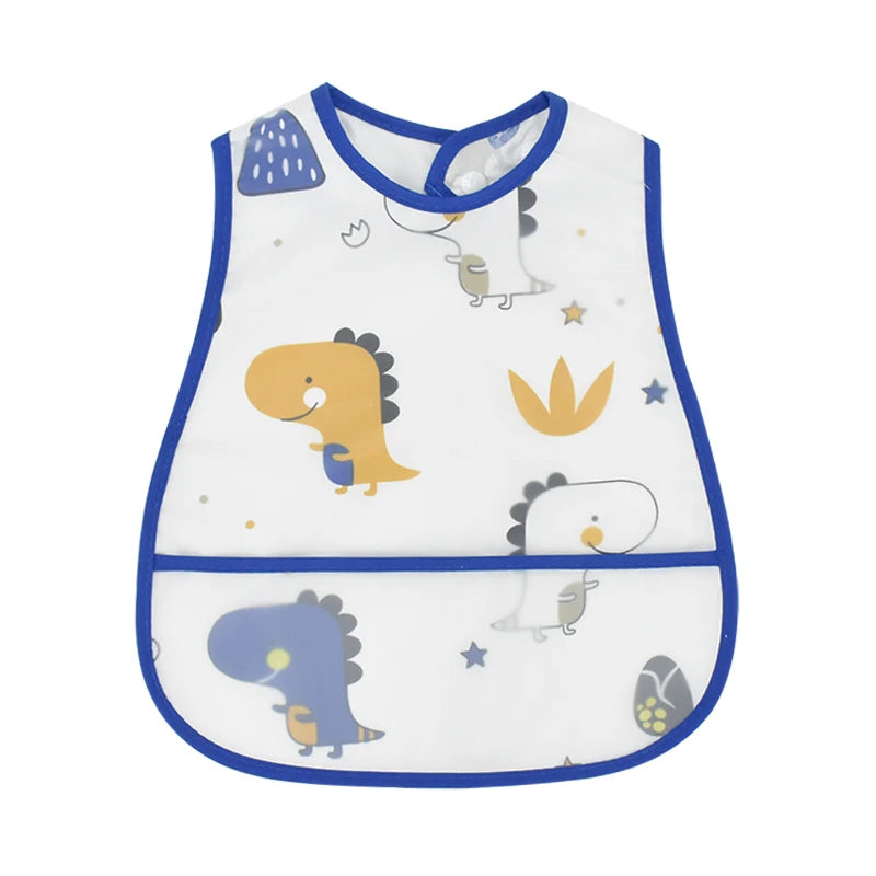 2023New Cartoon Pattern EVA Waterproof Pocket Lunch Feeding Bibs Adjustable Baby Bibs Cute Children Baby Apron Kids Burp Cloths