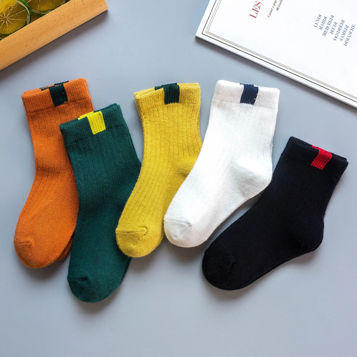 5 Pairs/Lot Baby Kids Socks Autumn Winter Cotton Striped Socks Warm Toddler Boy Girls Floor Socks Children Clothing Miaoyoutong