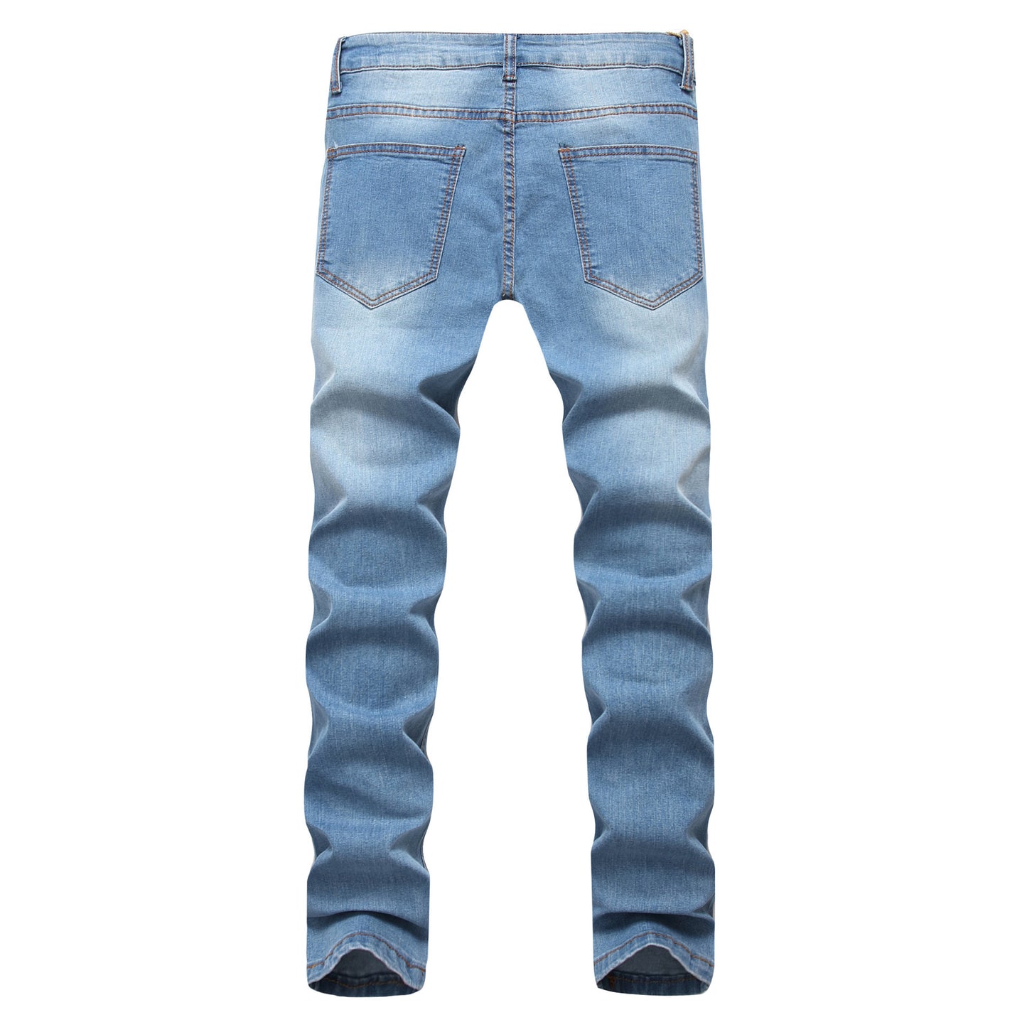 Light Blue Men's Ripped Stretch Jeans