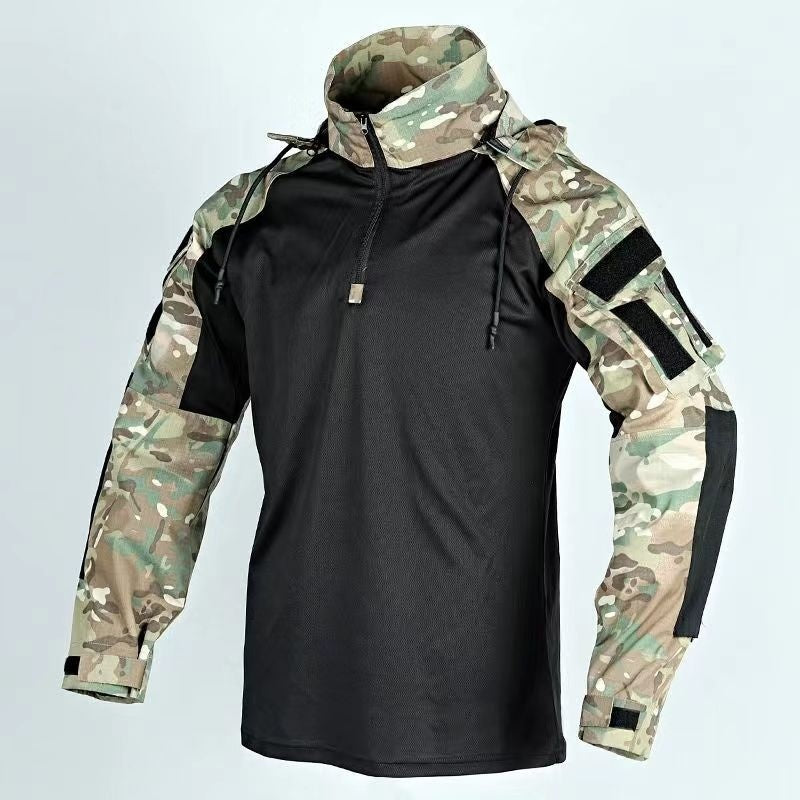 Men's Outdoor Camouflage Clothing Breathable Multi-functional Long-sleeved Top