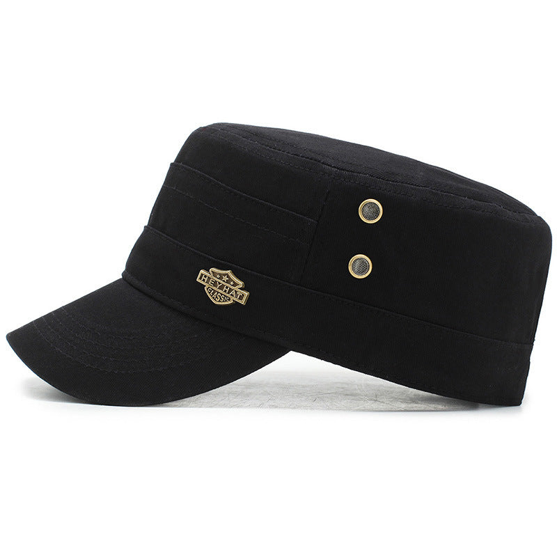 Sun hat flat top military hat