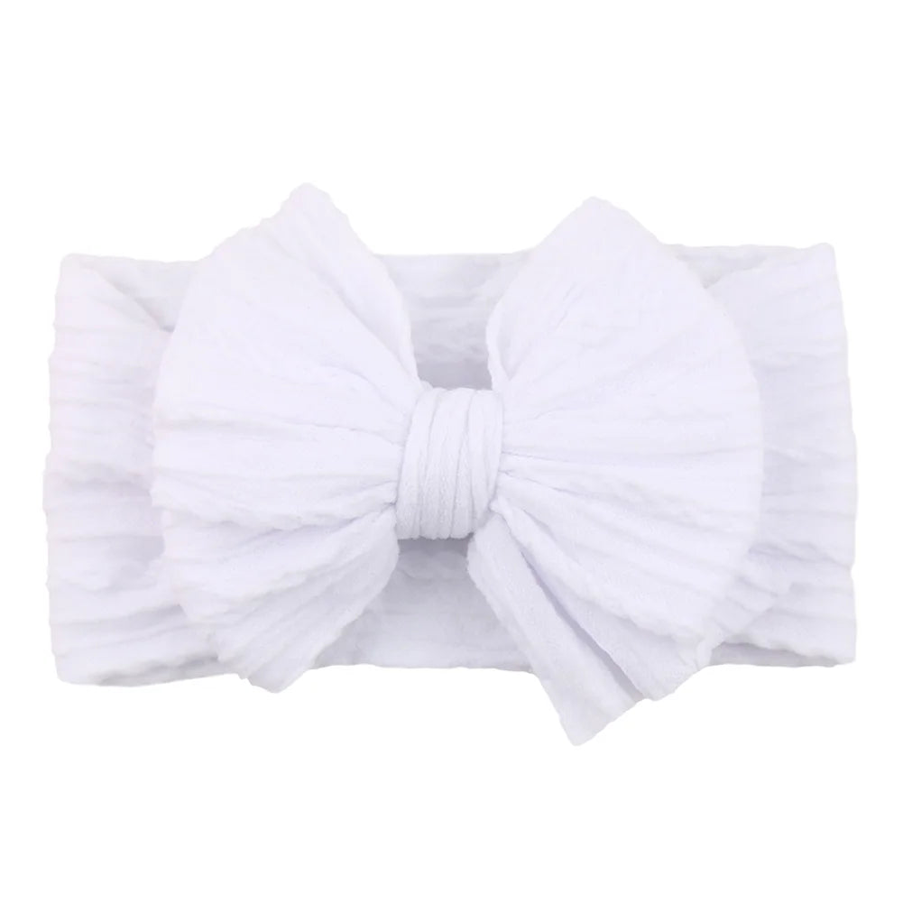 Solid Cable Bow Baby Headband for Child Nylon Layers Headwear Kids Elastic Turban Headwraps Newborn Boys Girls Hair Accessories