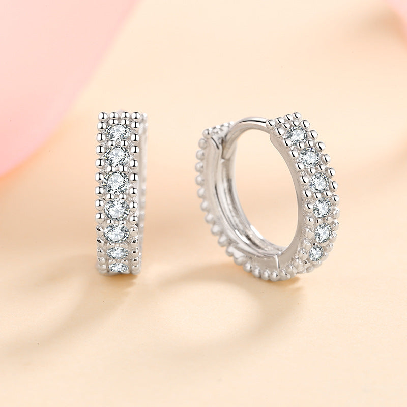 S925 Silver Earrings Female Inlaid D Color Moissanite Ear Ring