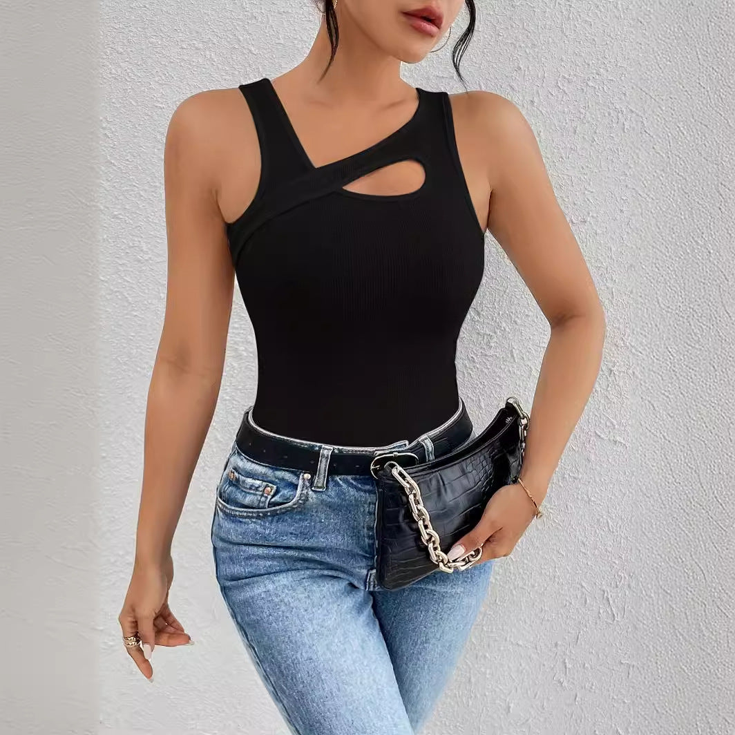 Women's Slim-fit Hollow Sleeveless Vest