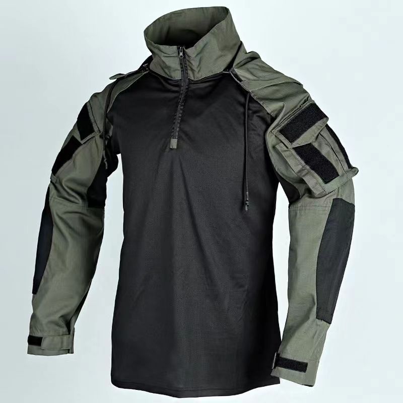 Men's Outdoor Camouflage Clothing Breathable Multi-functional Long-sleeved Top