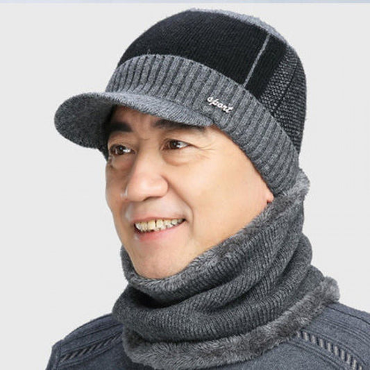 Men's Hat Plus Velvet Thick Knitted Hat