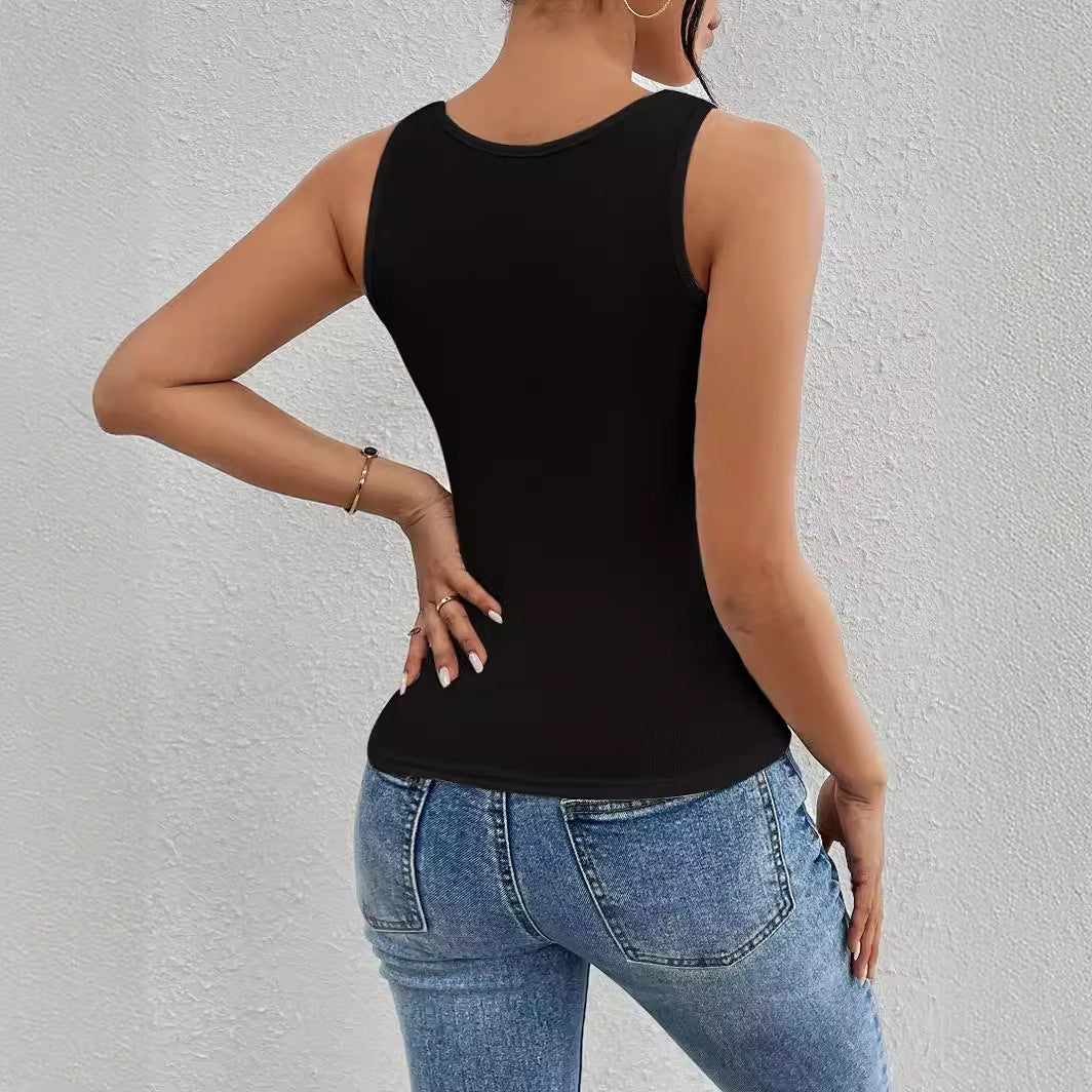 Women's Slim-fit Hollow Sleeveless Vest